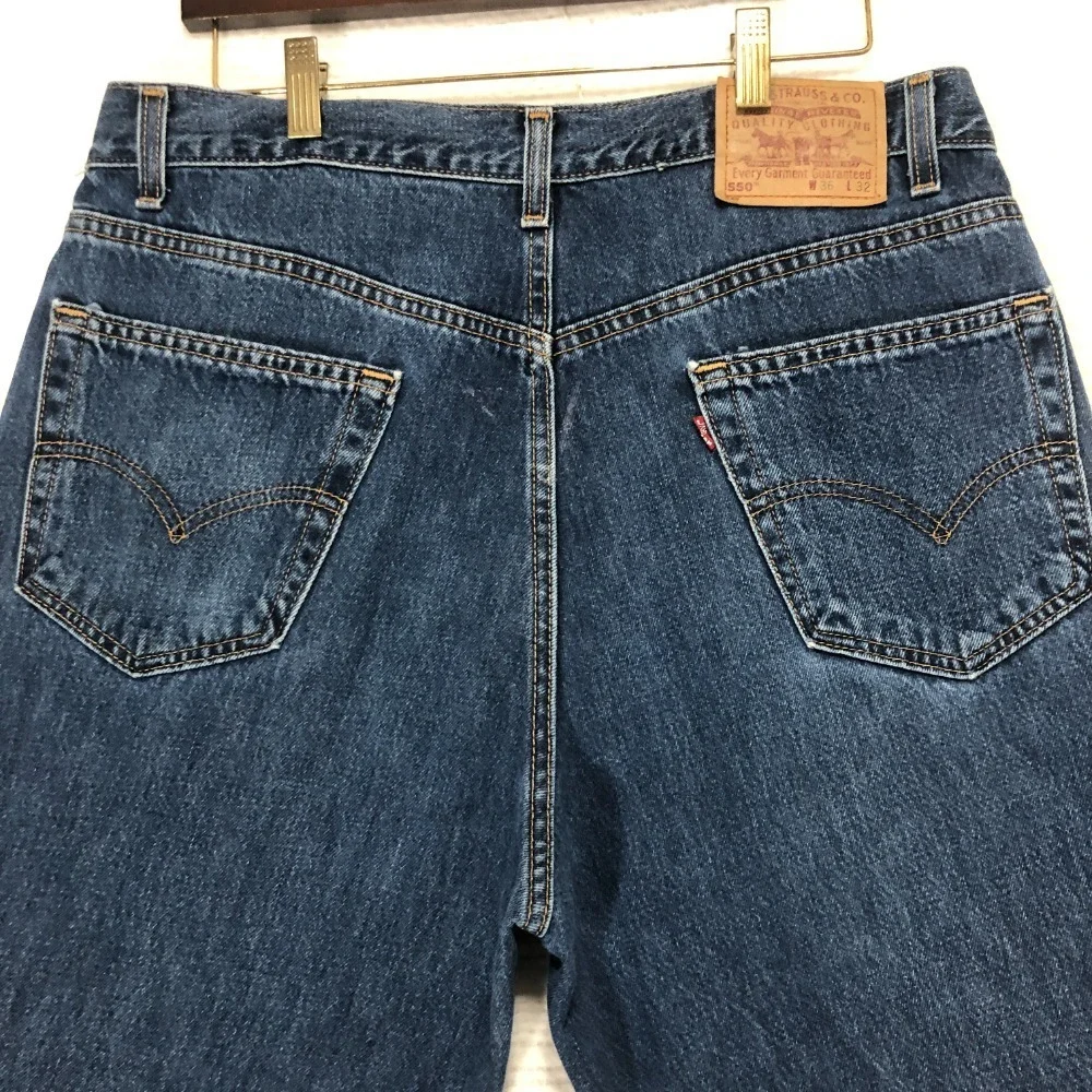 Levi's 550 Relaxed Fit Jeans Classic Blue Denim Everyday Wear Size W36‎ L32